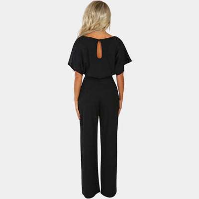 Midnight Grace Tie-Waist Wide-Leg Jumpsuit