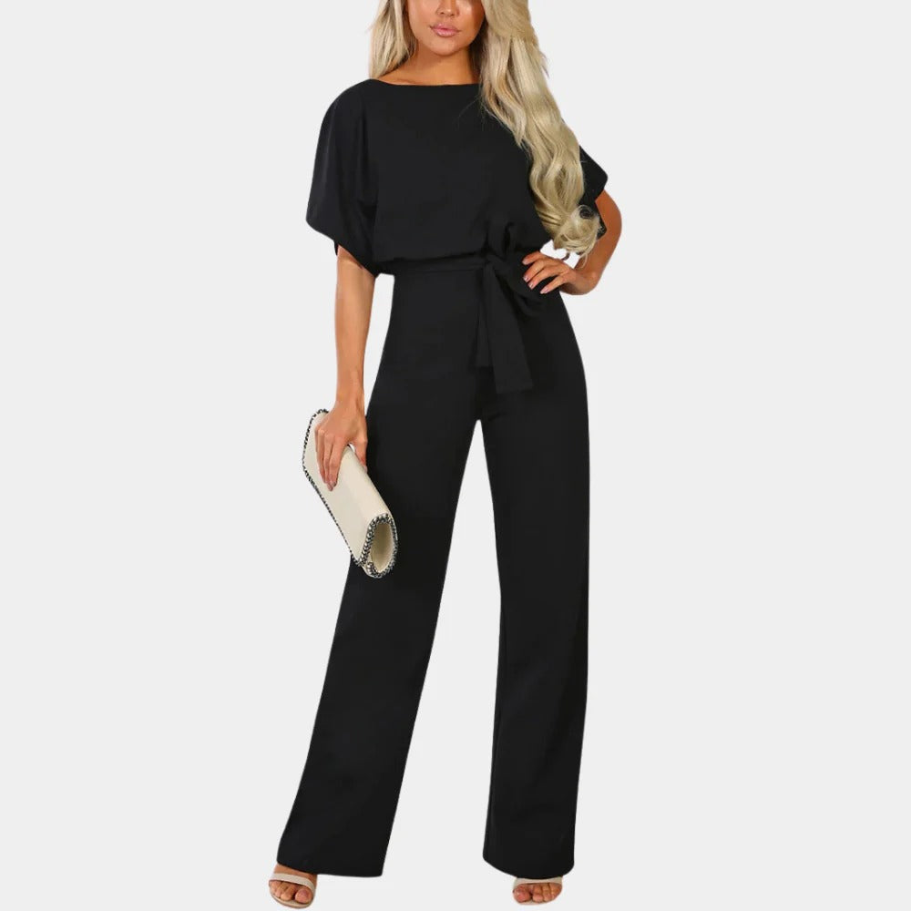 Midnight Grace Tie-Waist Wide-Leg Jumpsuit