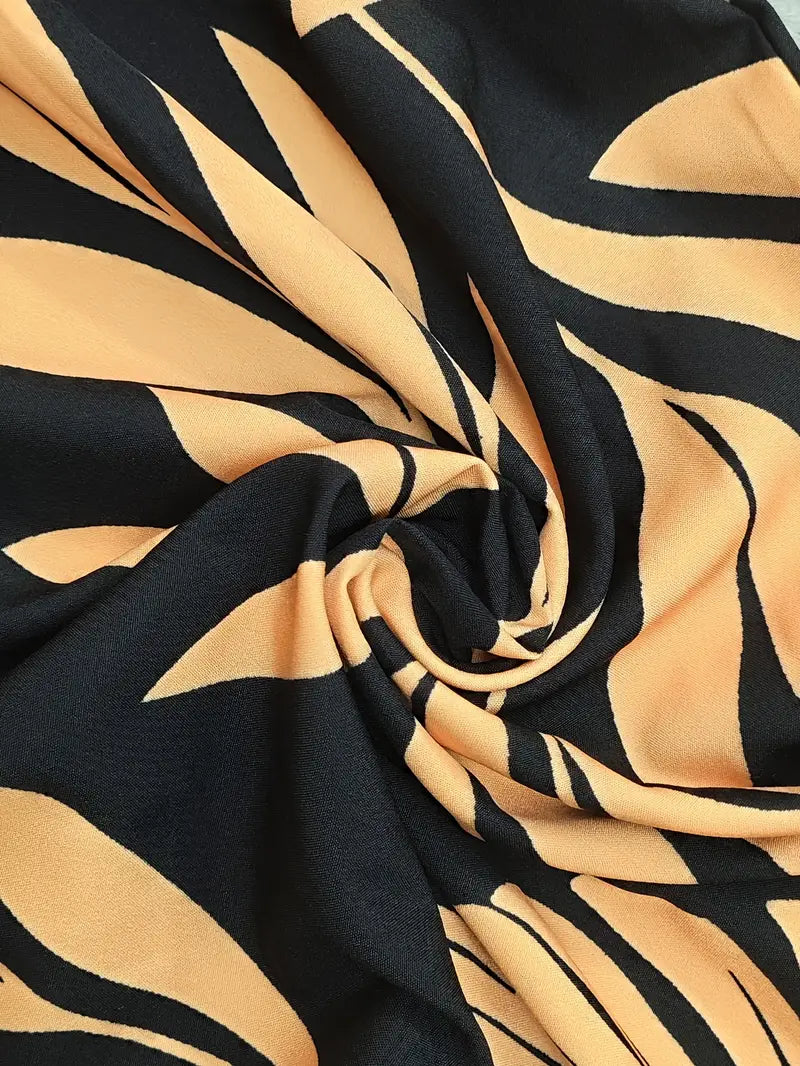 Midnight Mirage Leaf-Print Halter Set