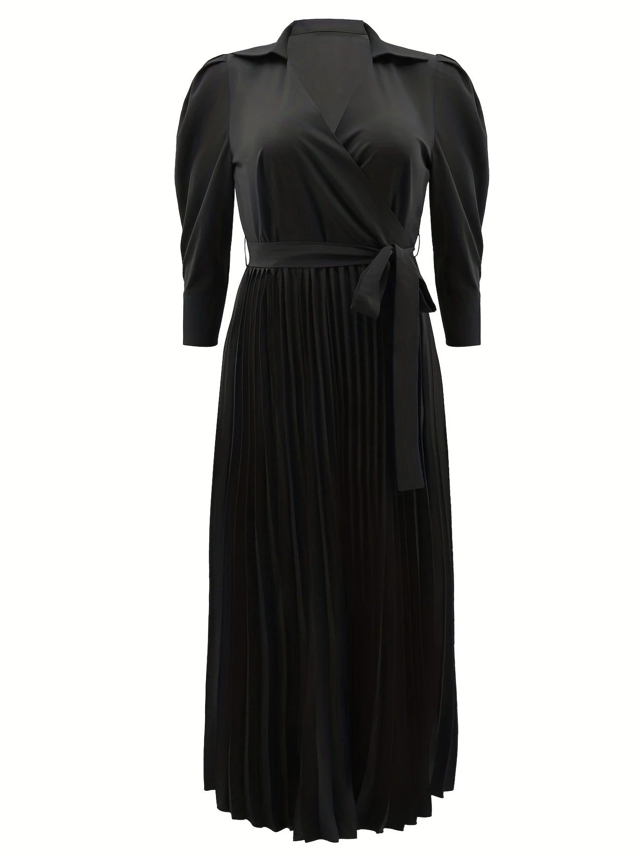 Midnight Power Pleated Midi Dress