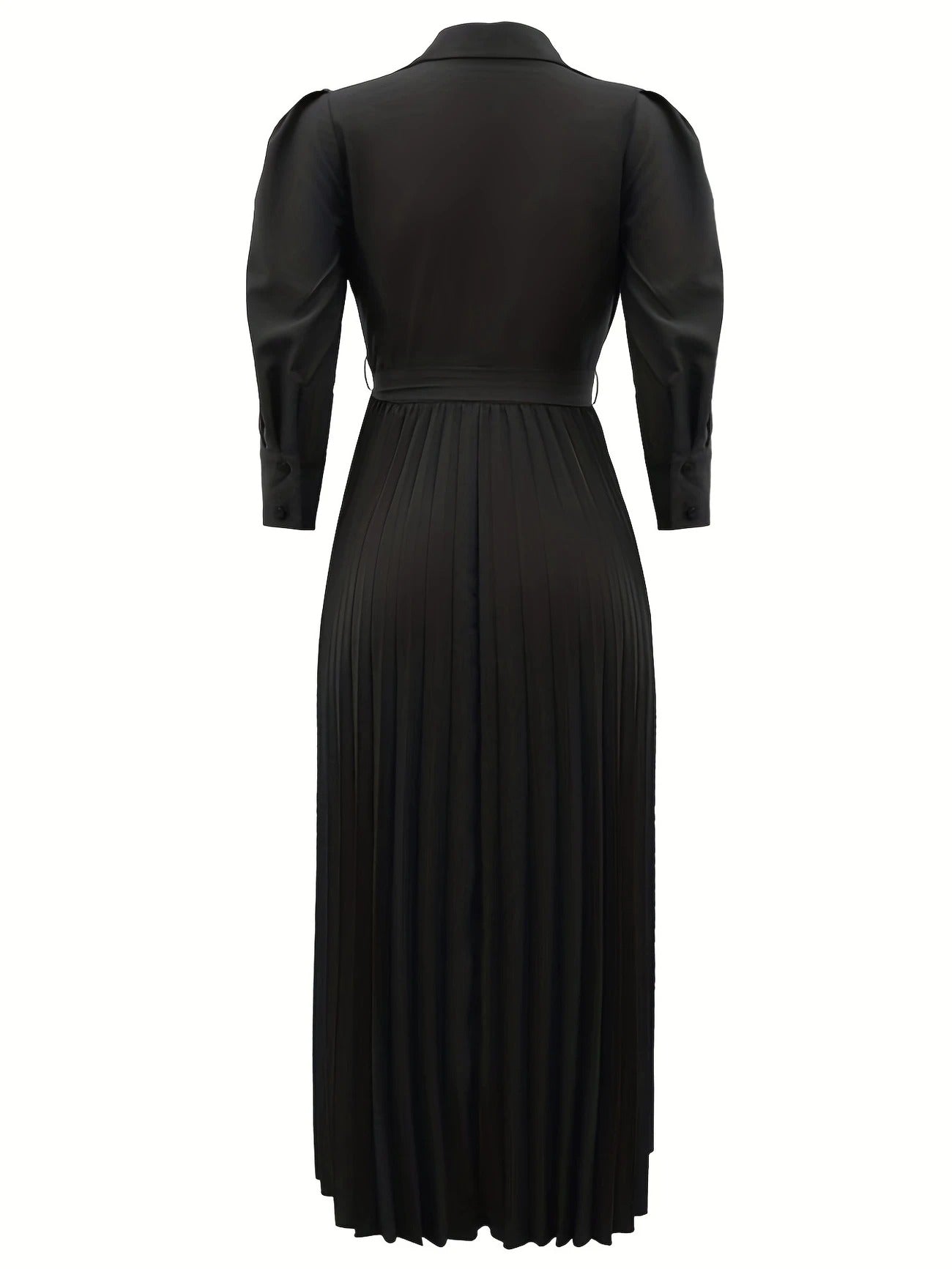 Midnight Power Pleated Midi Dress