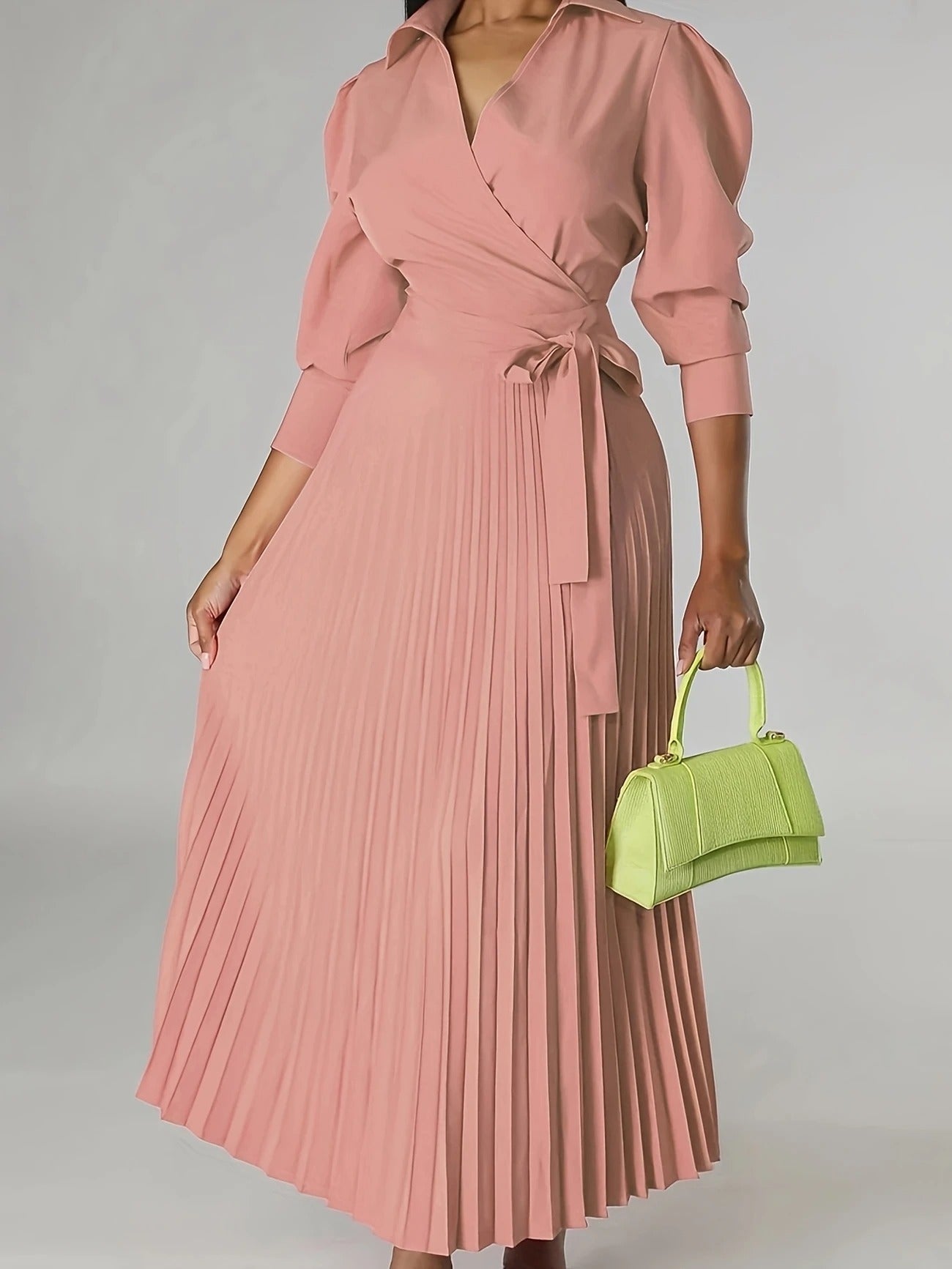 Midnight Power Pleated Midi Dress