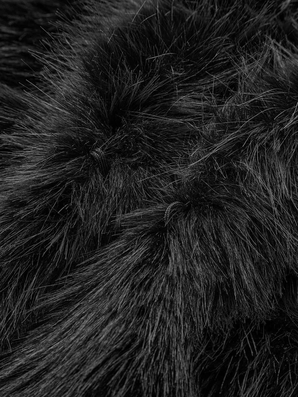 Midnight Power Sculpted Faux Fur Coat