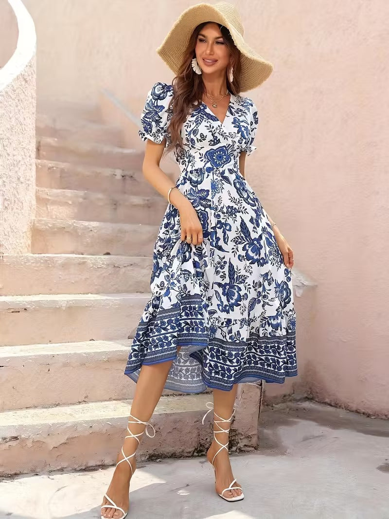 Serene Whispers Floral Summer Dress