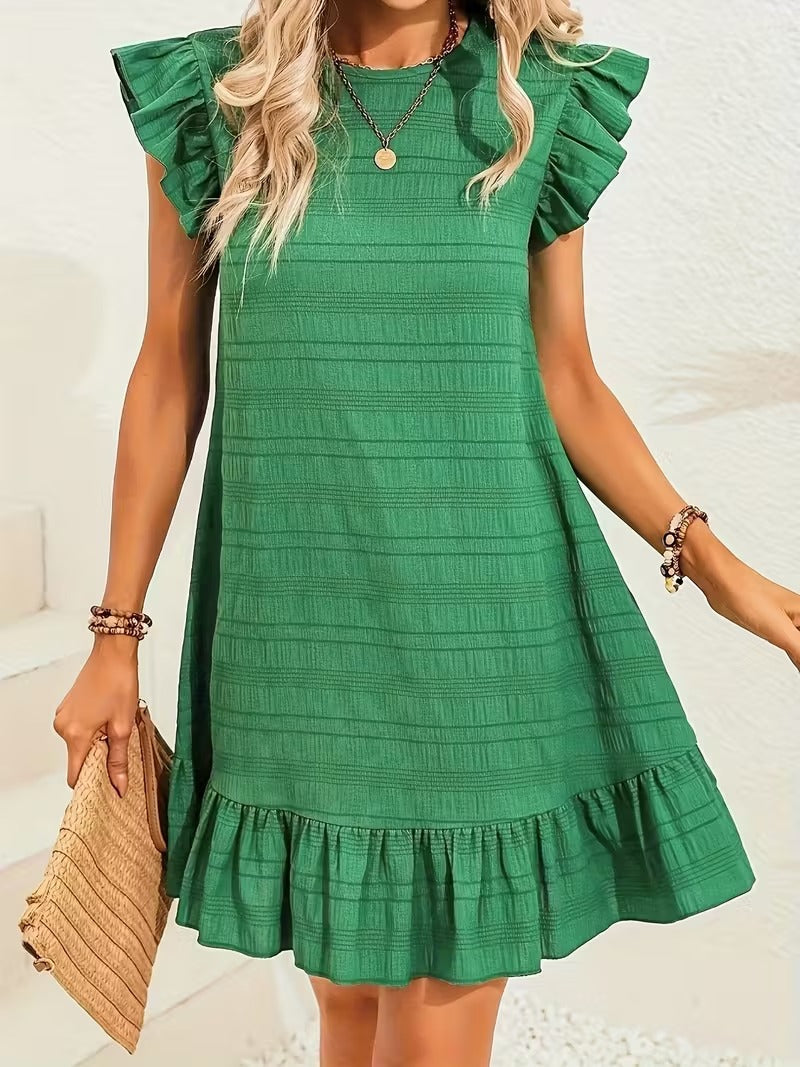 Midnight Ruffle Charm Mini Dress