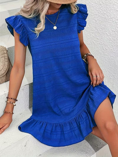 Midnight Ruffle Charm Mini Dress