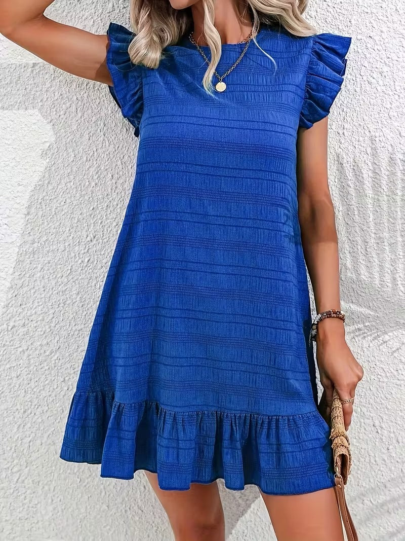 Midnight Ruffle Charm Mini Dress