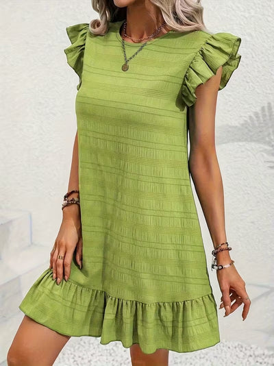 Midnight Ruffle Charm Mini Dress