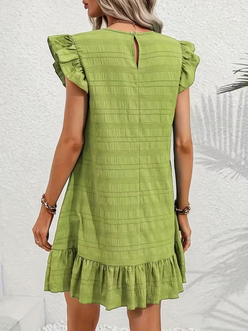 Midnight Ruffle Charm Mini Dress