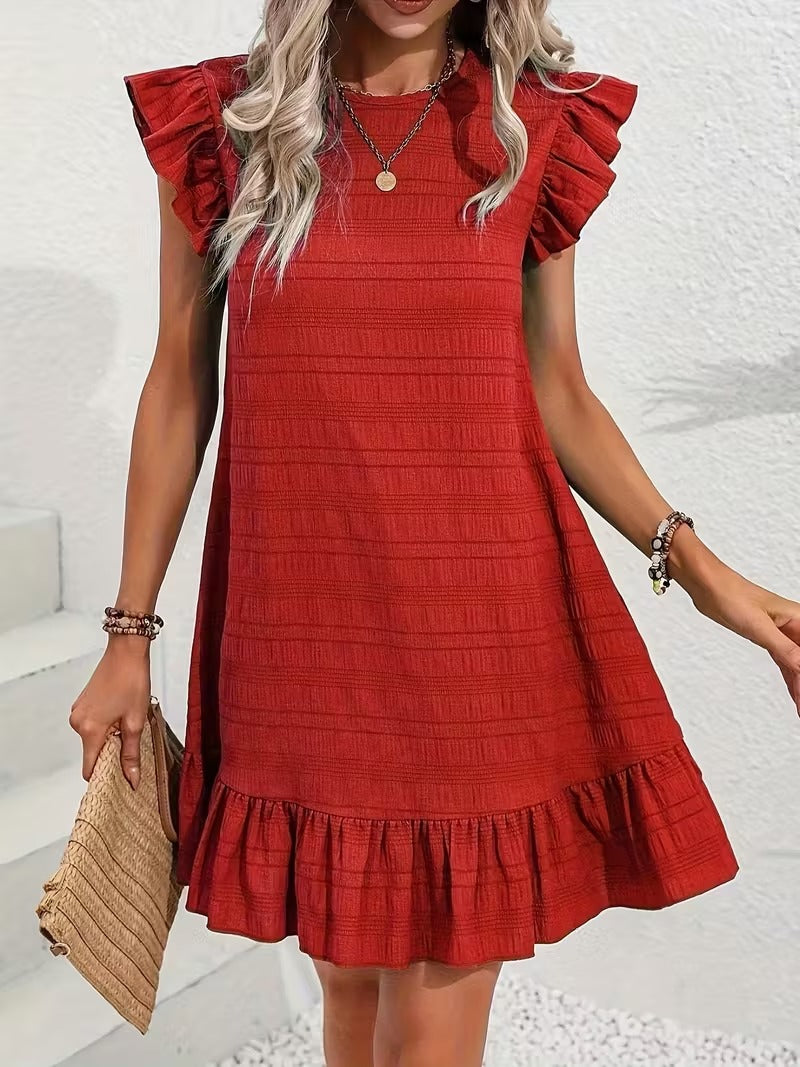 Midnight Ruffle Charm Mini Dress