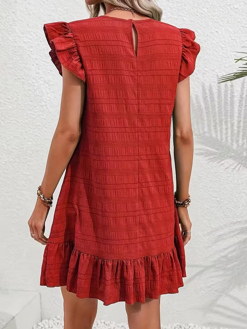 Midnight Ruffle Charm Mini Dress