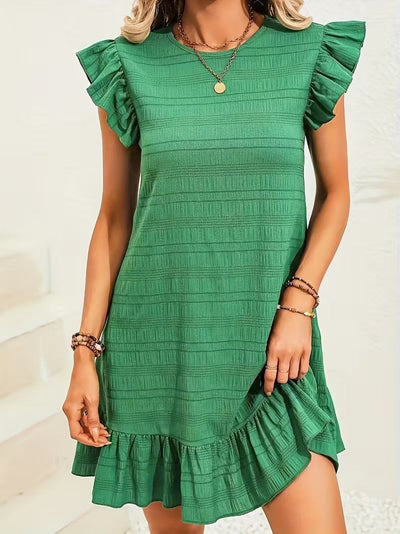 Midnight Ruffle Charm Mini Dress