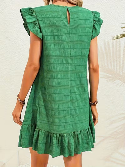 Midnight Ruffle Charm Mini Dress