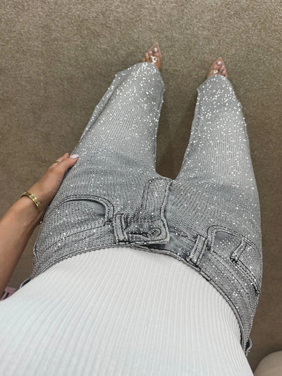 Midnight Sparkle Embellished Flare Jeans