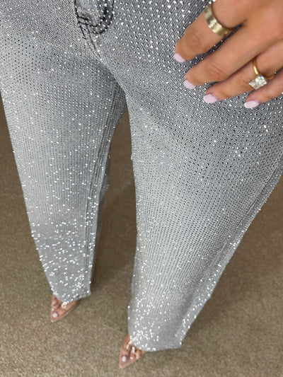 Midnight Sparkle Embellished Flare Jeans