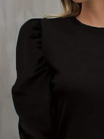 Midnight Whimsy Puff Sleeve Mini Dress