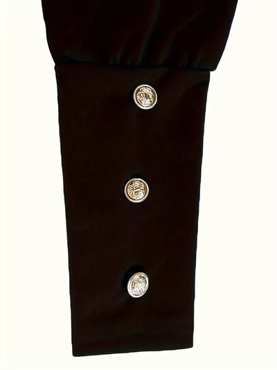 Midnight Whimsy Puff Sleeve Mini Dress