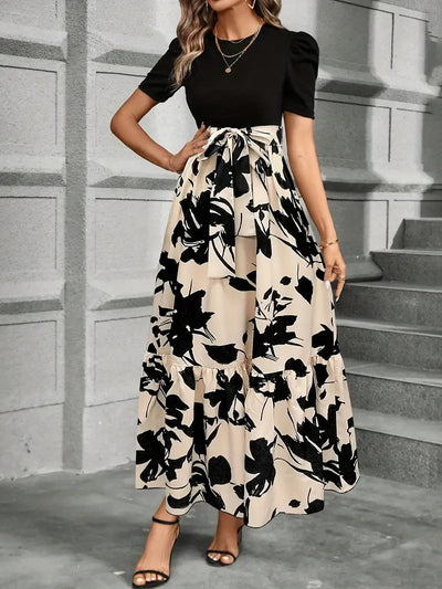 Modern Grace Bow-Tie Waist Maxi Dress