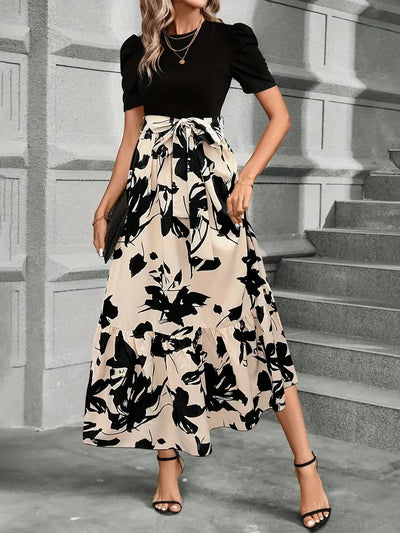 Modern Grace Bow-Tie Waist Maxi Dress