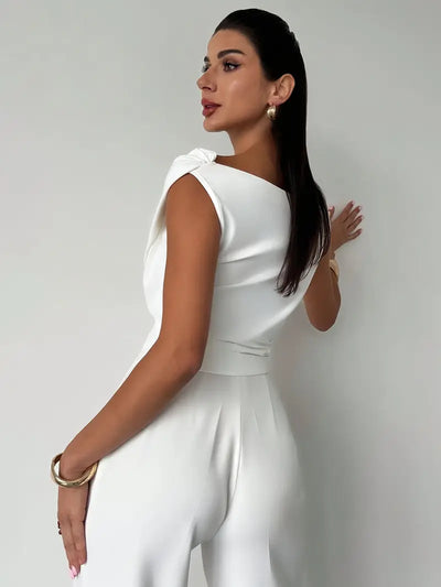 Modern Grace Draped Shoulder Top