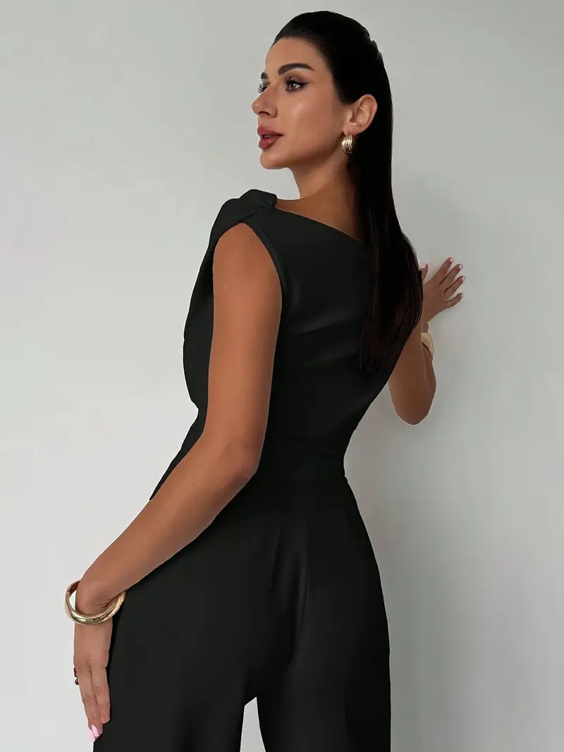 Modern Grace Draped Shoulder Top