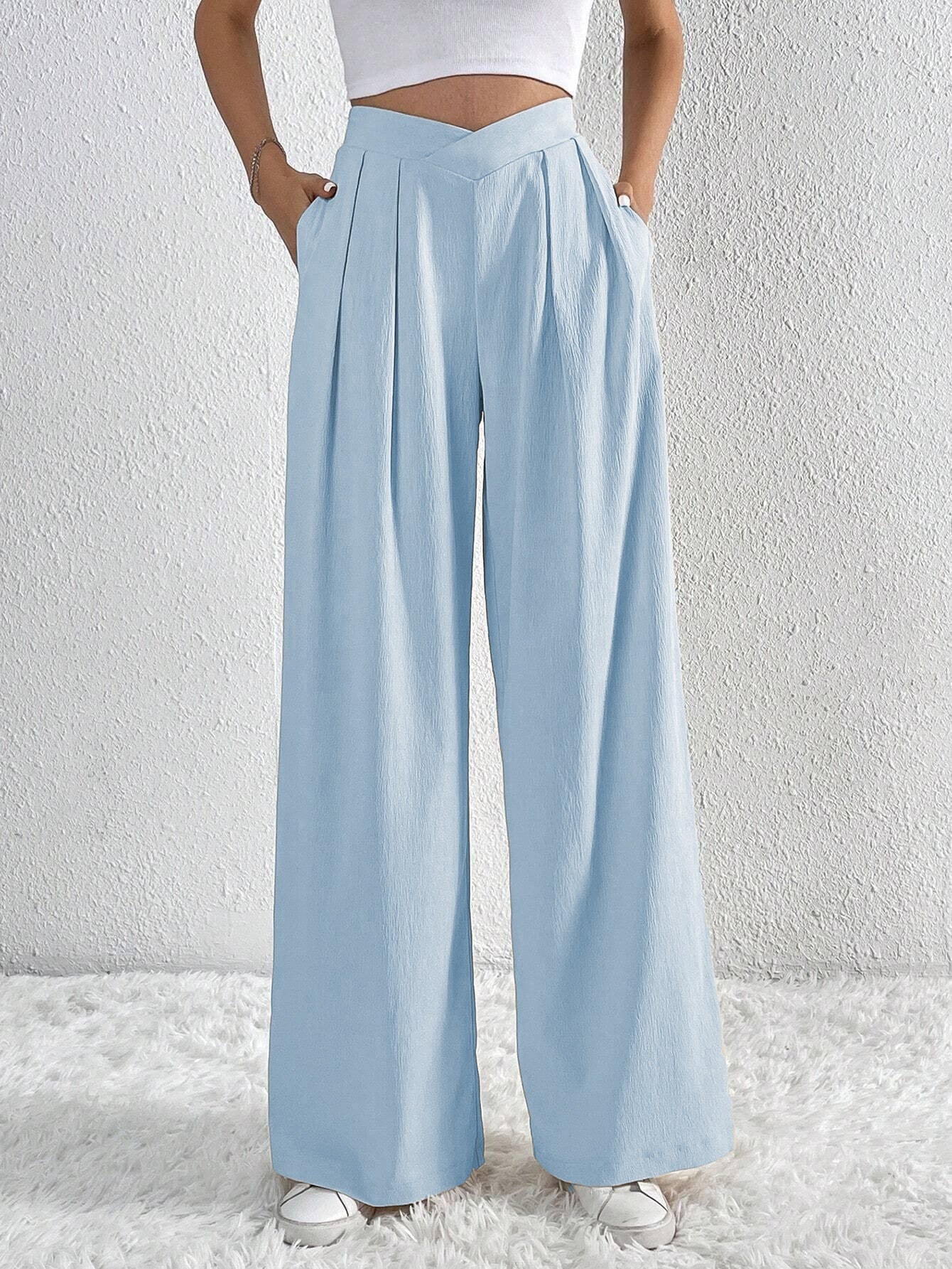 Modern Grace Pleated High-Waist Pants