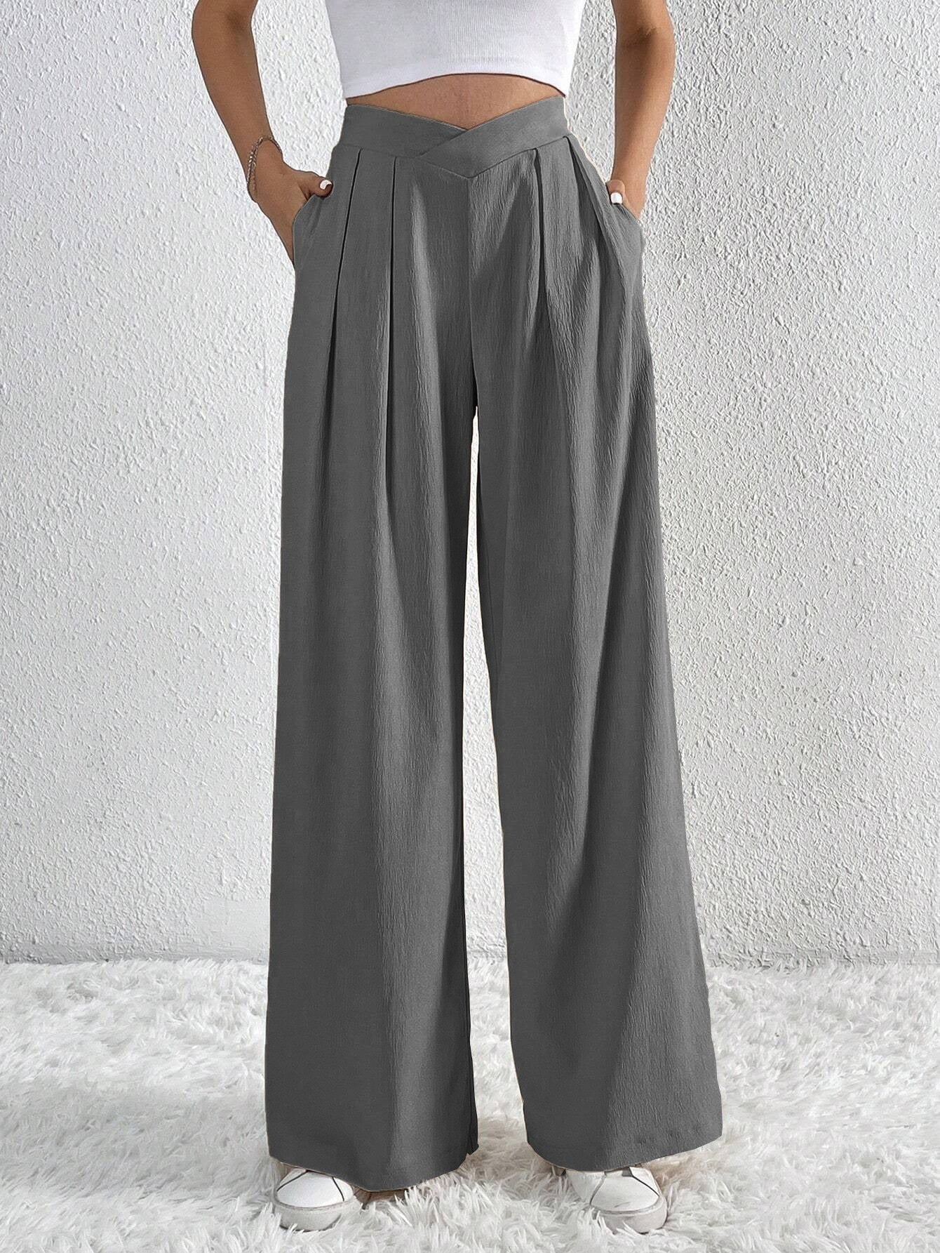 Modern Grace Pleated High-Waist Pants