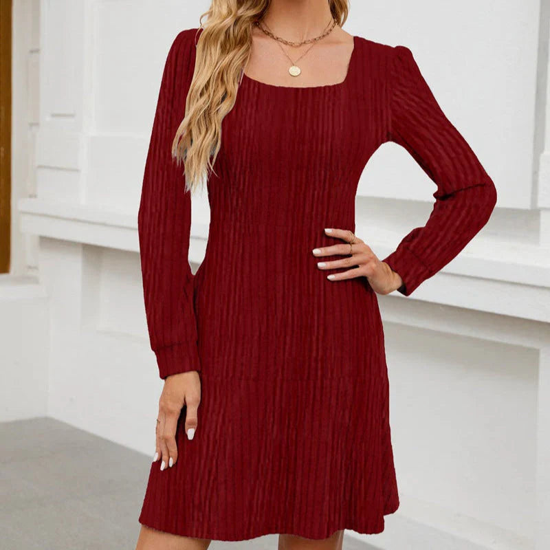 Modern Grace Ribbed Knit Mini Dress