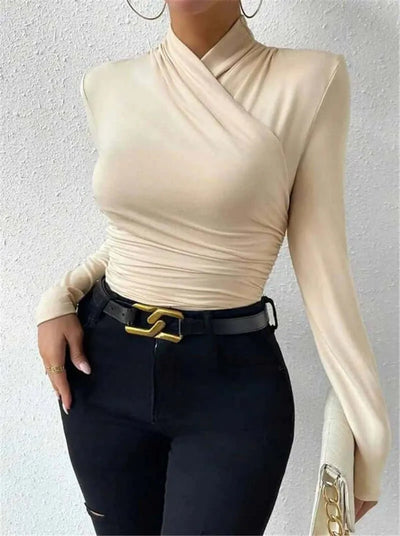 Modern Muse Draped Wrap Top