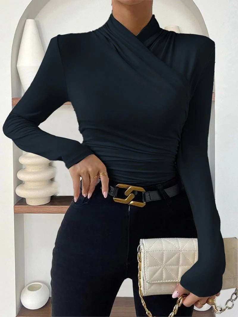 Modern Muse Draped Wrap Top