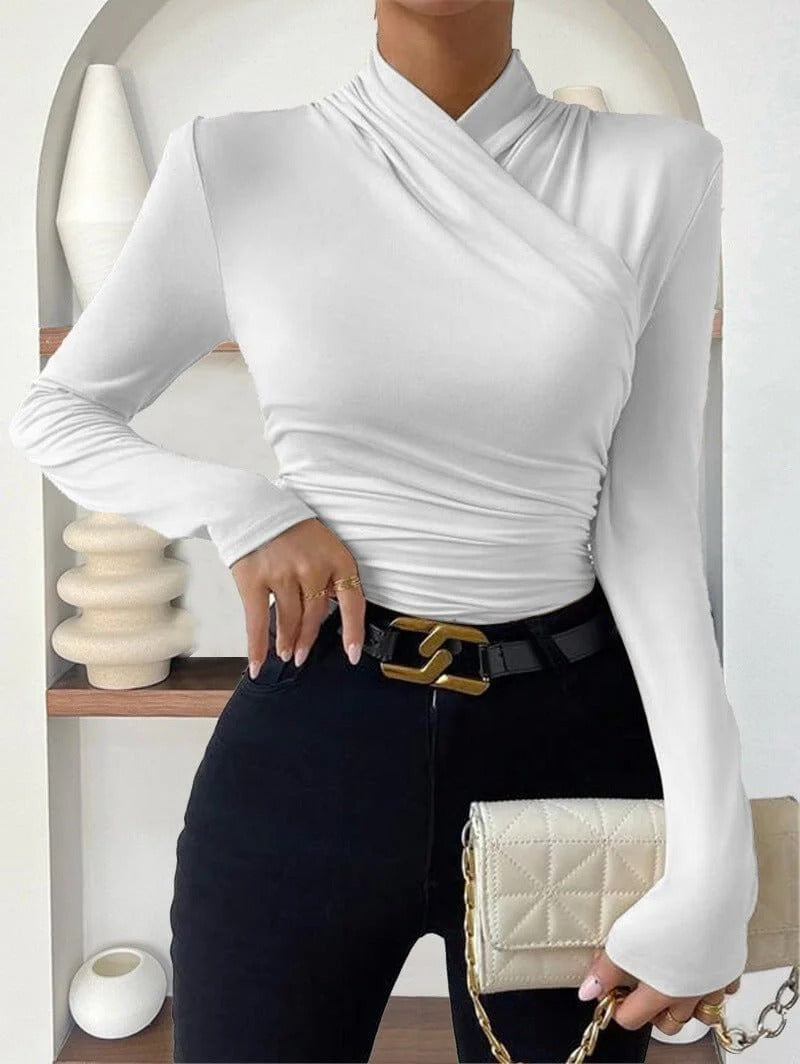Modern Muse Draped Wrap Top