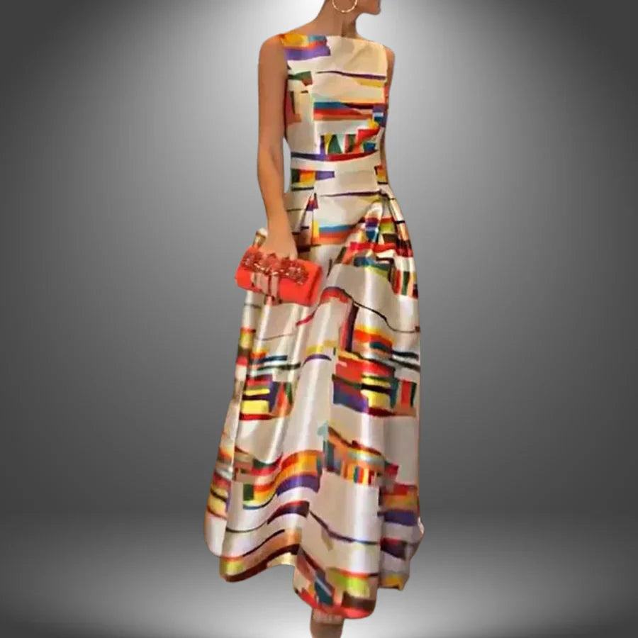 Modern Whimsy Pleated Maxi Dress