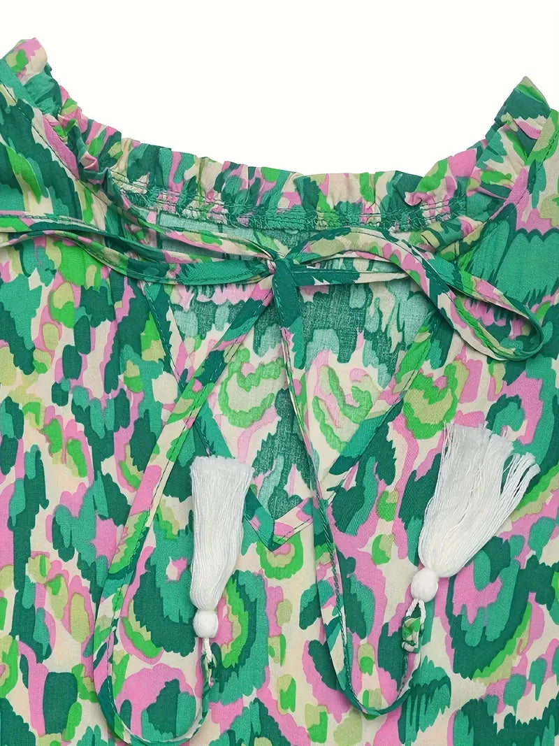 Ocean Mirage Tassel Midi Dress