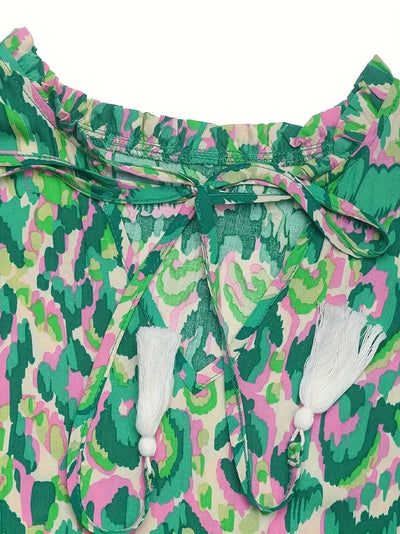 Ocean Mirage Tassel Midi Dress