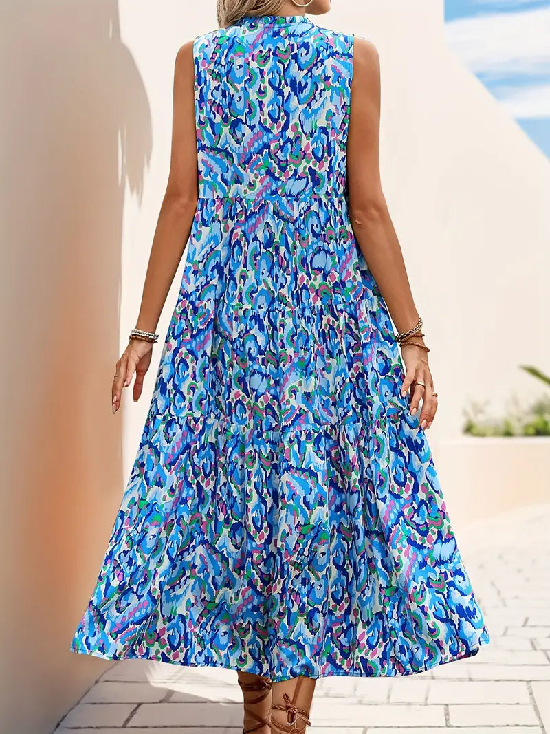 Ocean Mirage Tassel Midi Dress