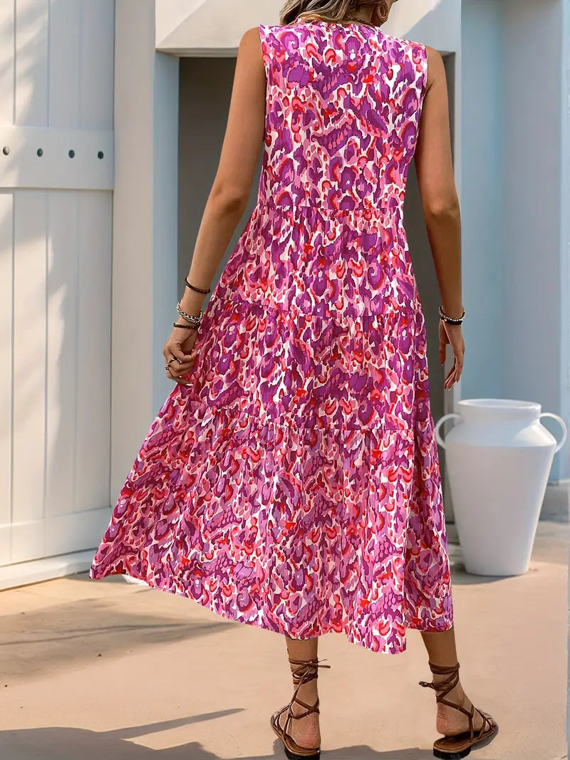 Ocean Mirage Tassel Midi Dress