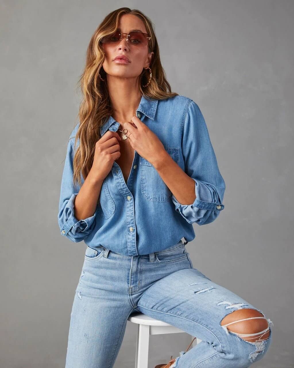 Oversized Denim Shirt