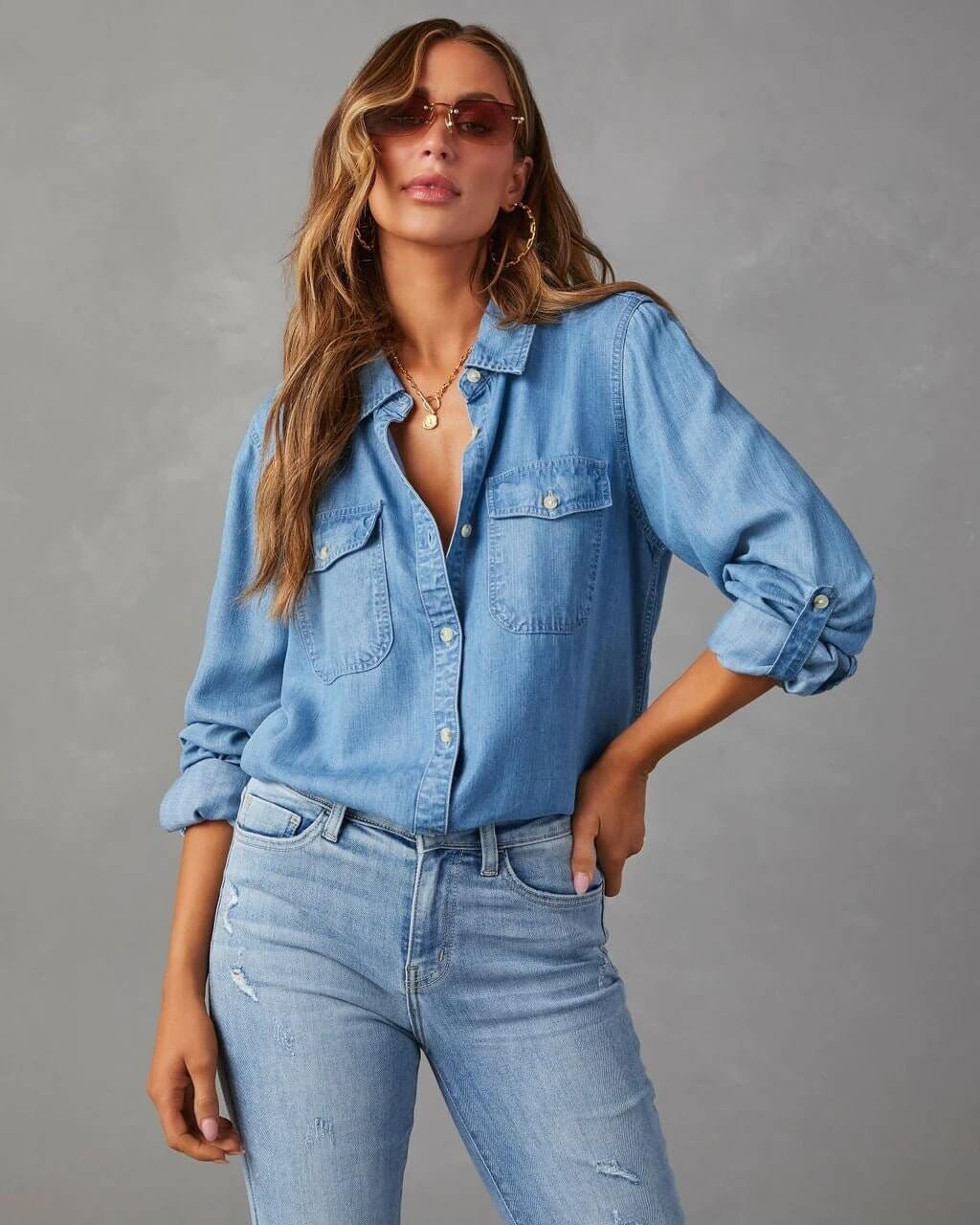 Oversized Denim Shirt