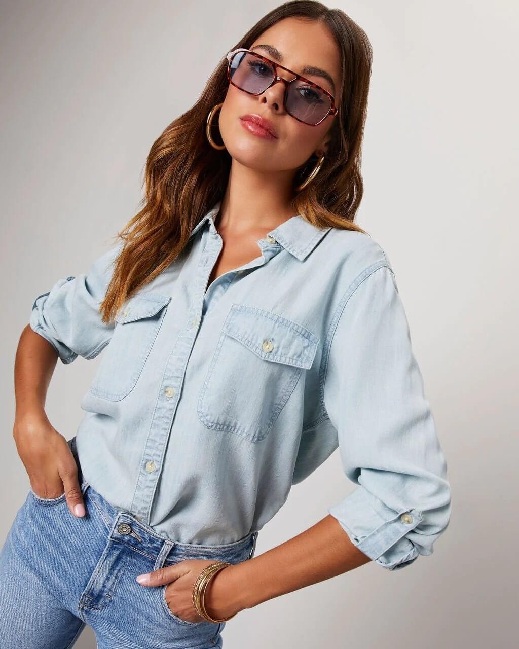 Oversized Denim Shirt