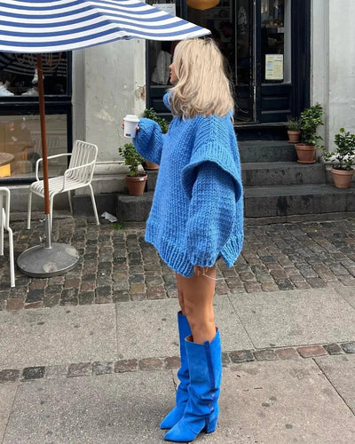 Chunky Knit Jumper with Parisian Charm