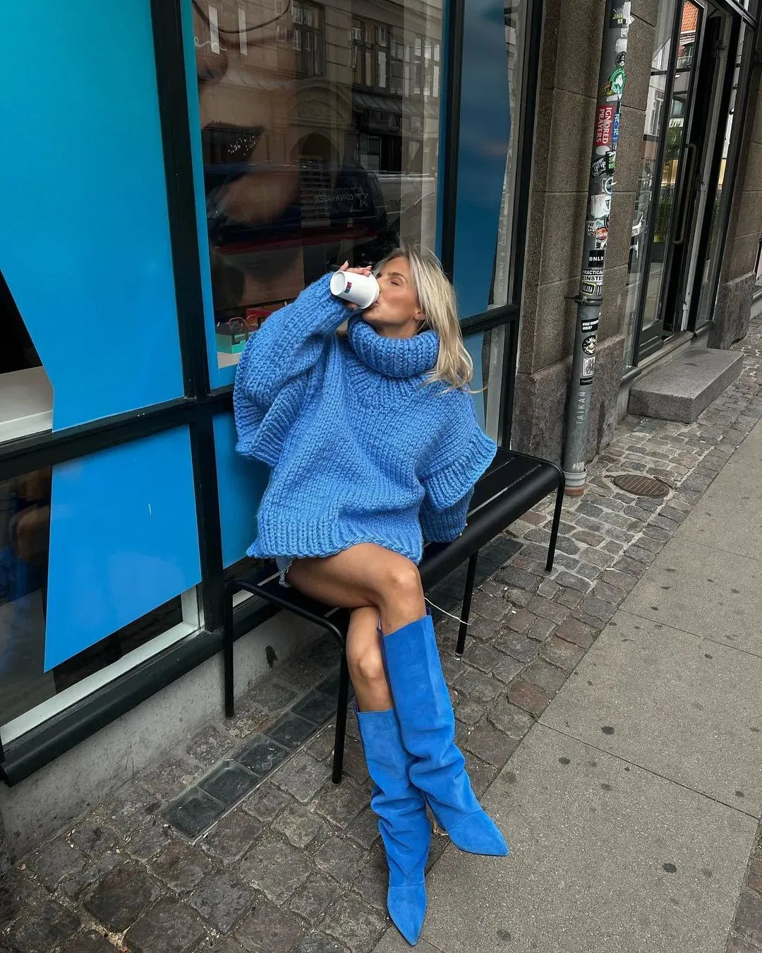 Chunky Knit Jumper with Parisian Charm