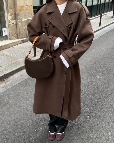 Parisian Allure Oversized Belted Coat