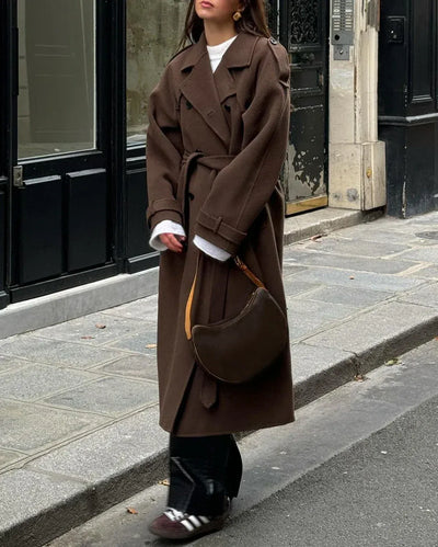 Parisian Allure Oversized Belted Coat
