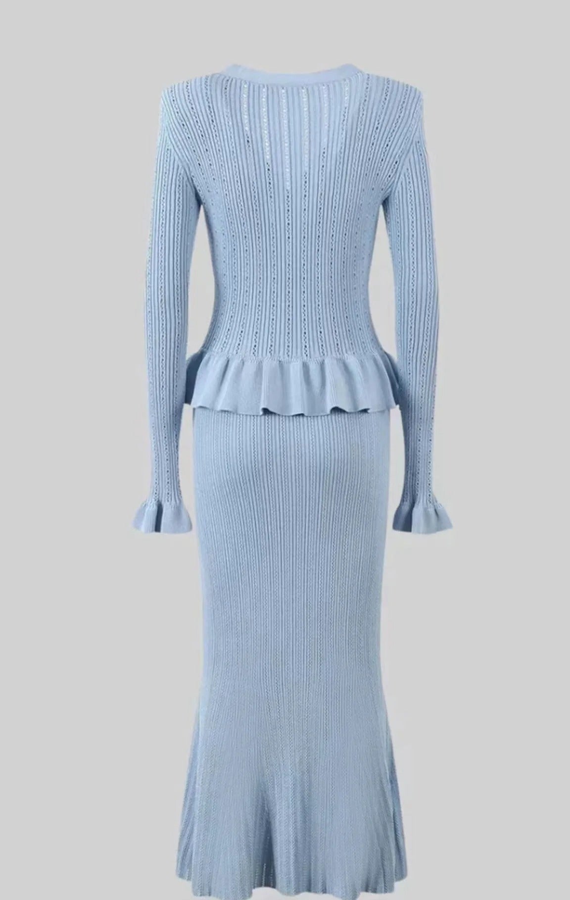 Parisian Grace Ribbed Knit Skirt Set