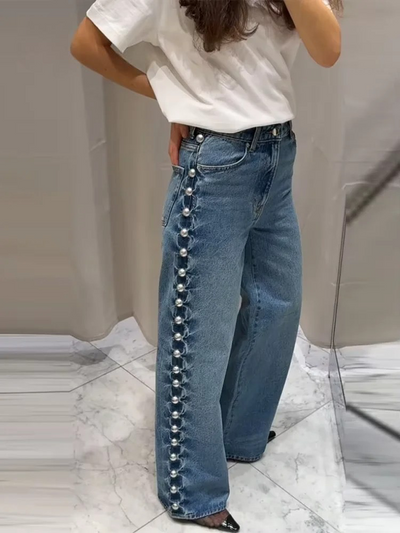 Parisian Pearl Wide-Leg Jeans