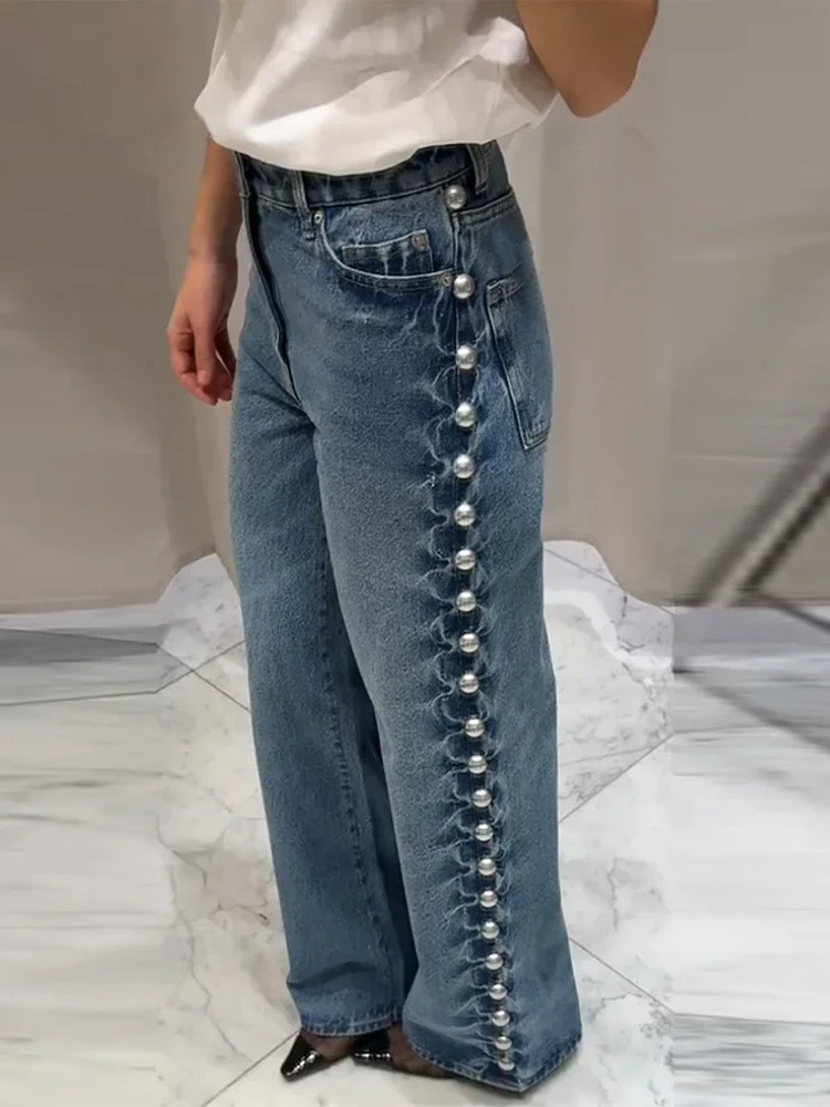 Parisian Pearl Wide-Leg Jeans