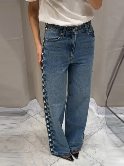 Parisian Pearl Wide-Leg Jeans