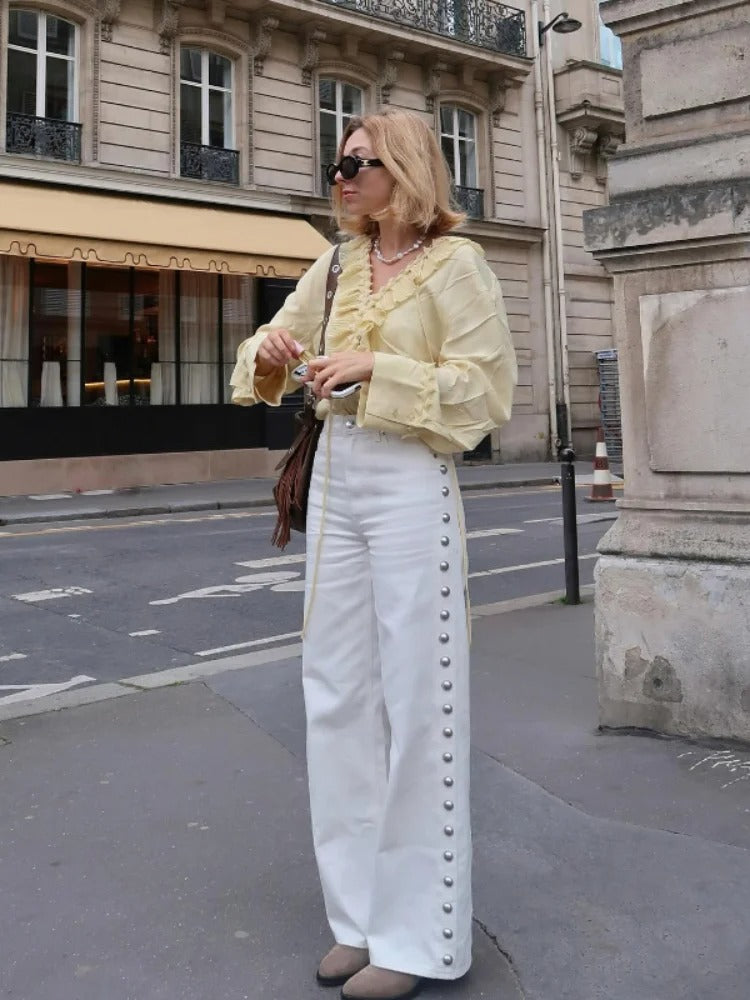 Parisian Pearl Wide-Leg Jeans