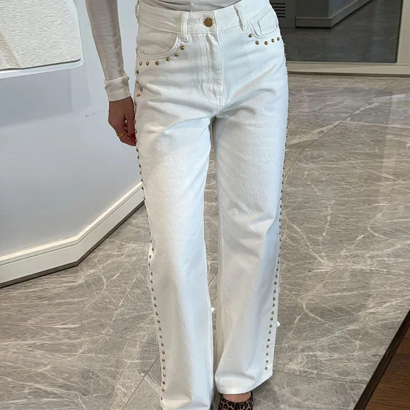 Parisian Pearl Wide-Leg Jeans