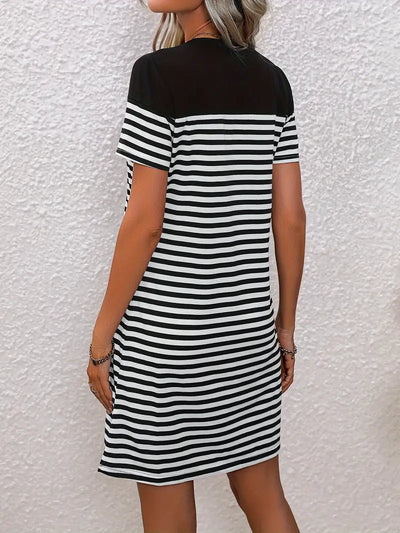 Playful Heart Stripe Mini Dress